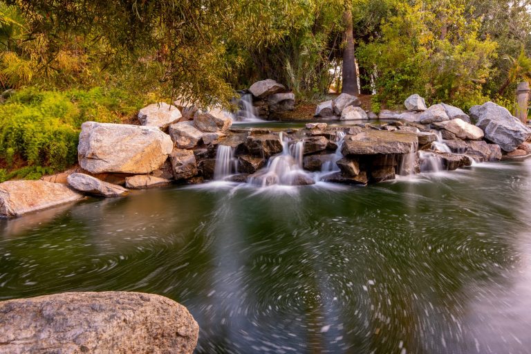 Beautiful waterfall backyard photography