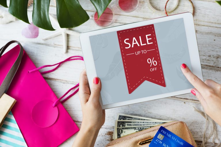 Clicking on a tablet for a sale
