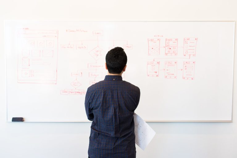 Man reviewing a customer map